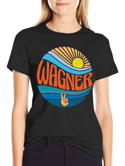 Camiseta Negra Wagner Estilo Retro Sunset