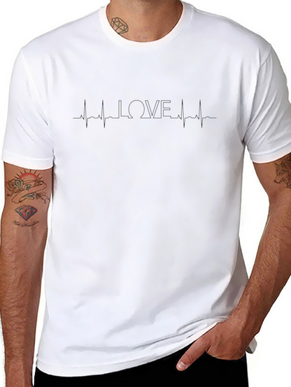 Camiseta Negra Love Ritmo Cardíaco