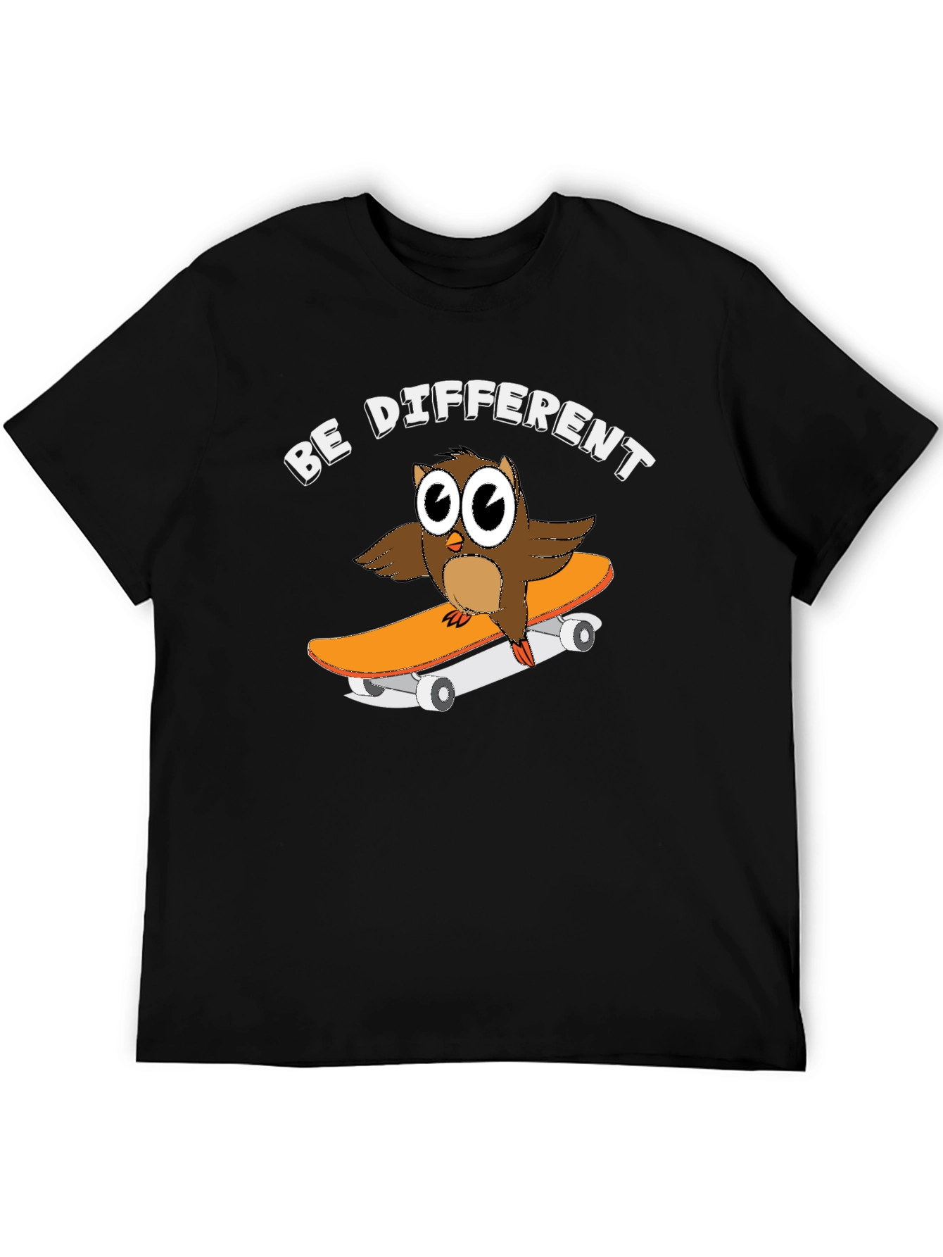 Camiseta Negra con Búho Skater Sé Diferente