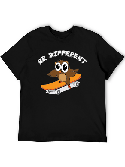 Camiseta Negra con Búho Skater Sé Diferente