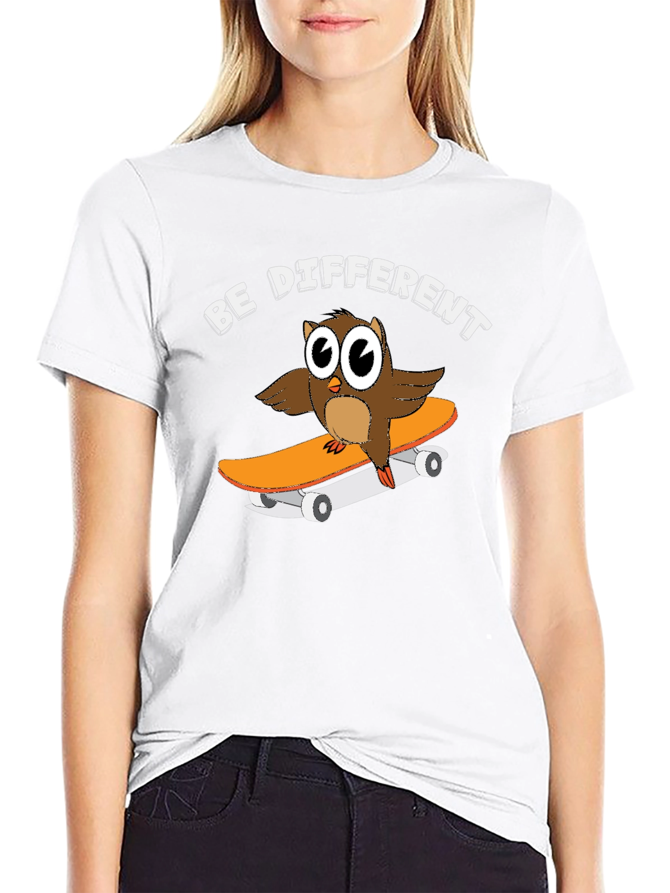 Camiseta Negra con Búho Skater Sé Diferente