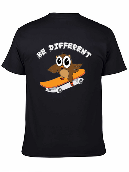 Camiseta Negra con Búho Skater Sé Diferente