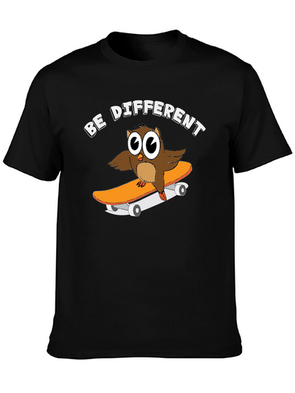 Camiseta Negra con Búho Skater Sé Diferente