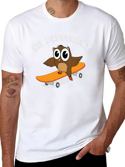 Camiseta Negra con Búho Skater Sé Diferente
