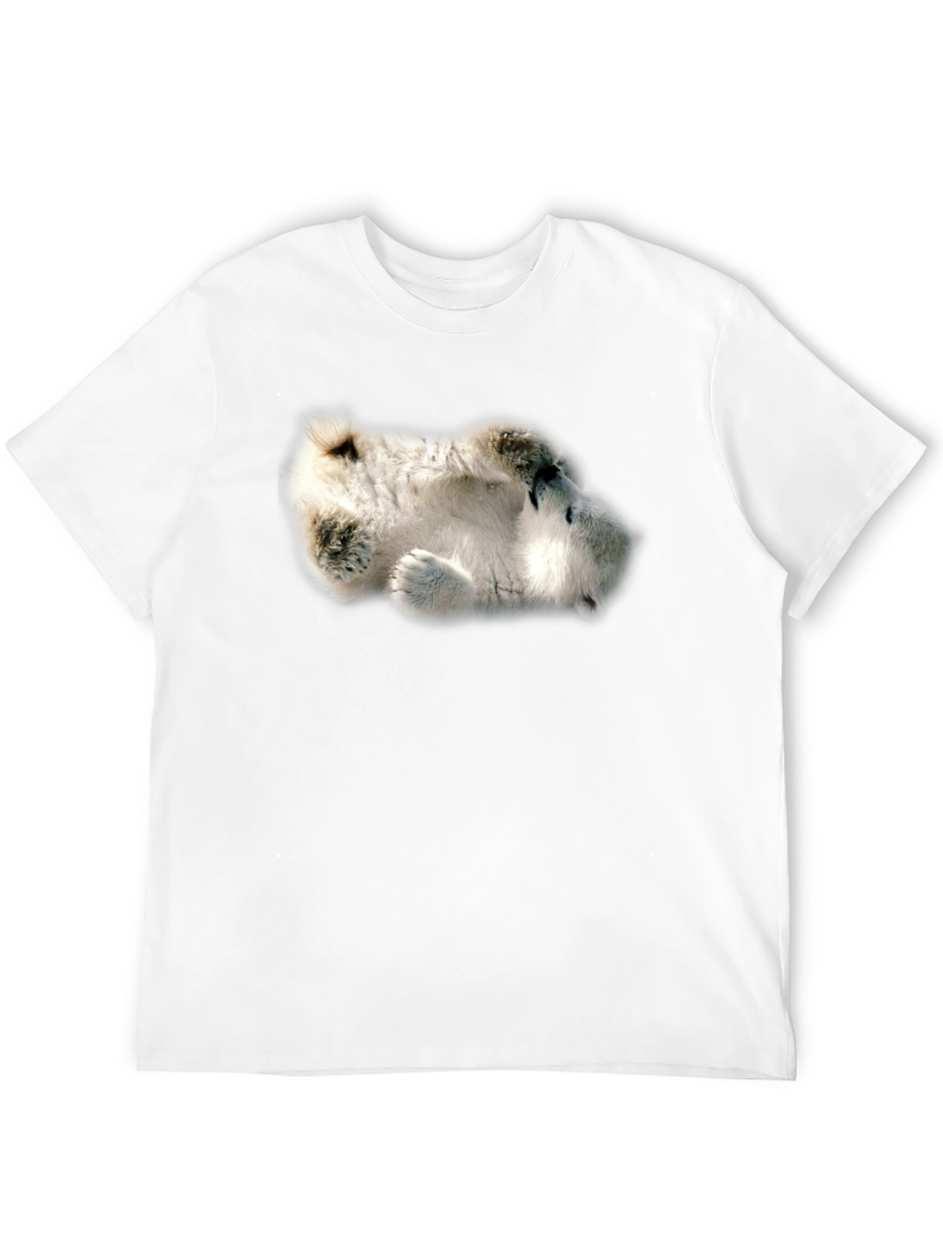 Camiseta Negra con Diseño de Oso Polar Dormilón