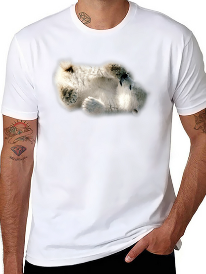 Camiseta Negra con Diseño de Oso Polar Dormilón