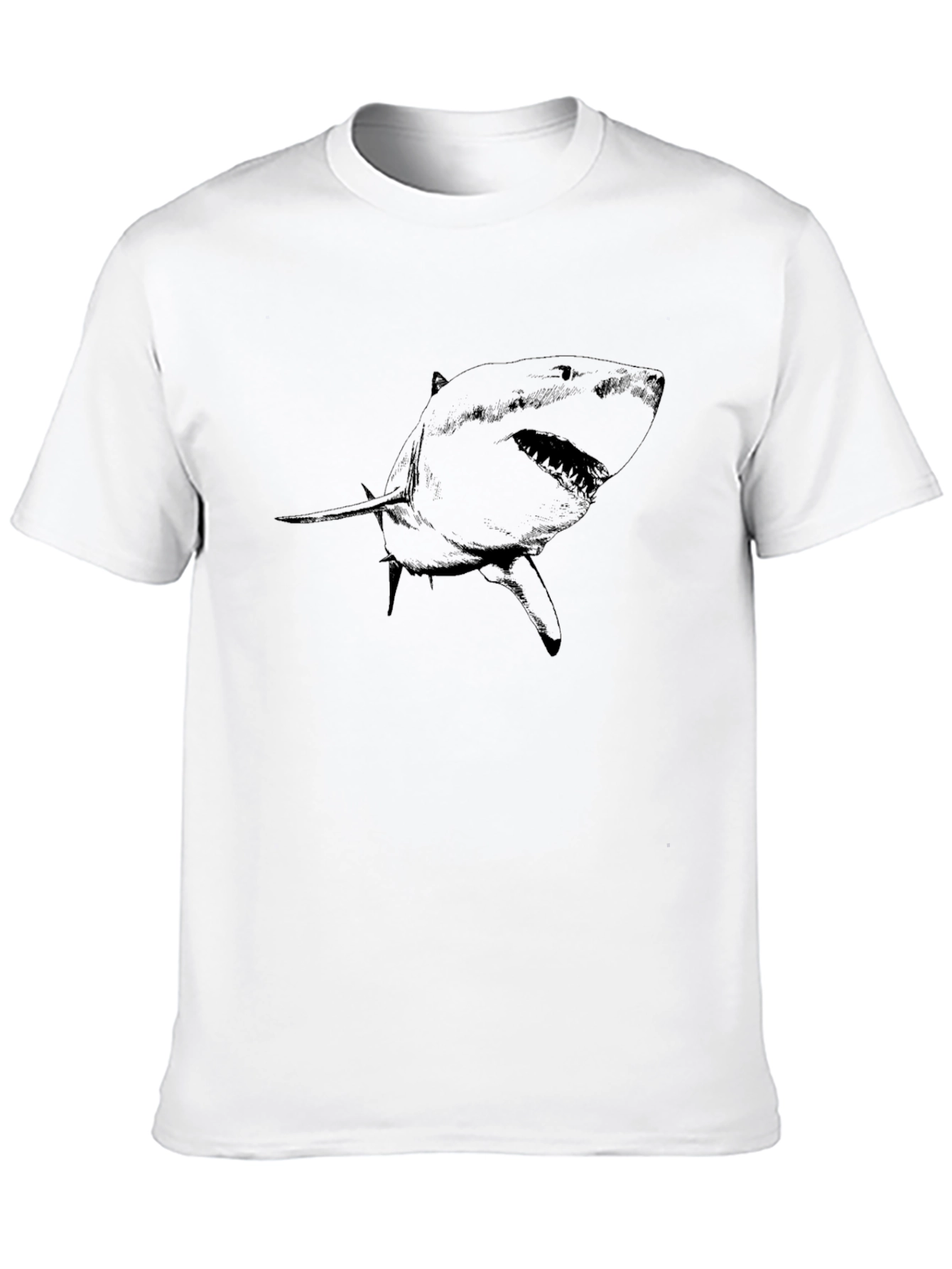Camiseta Negra con Diseño de Tiburón