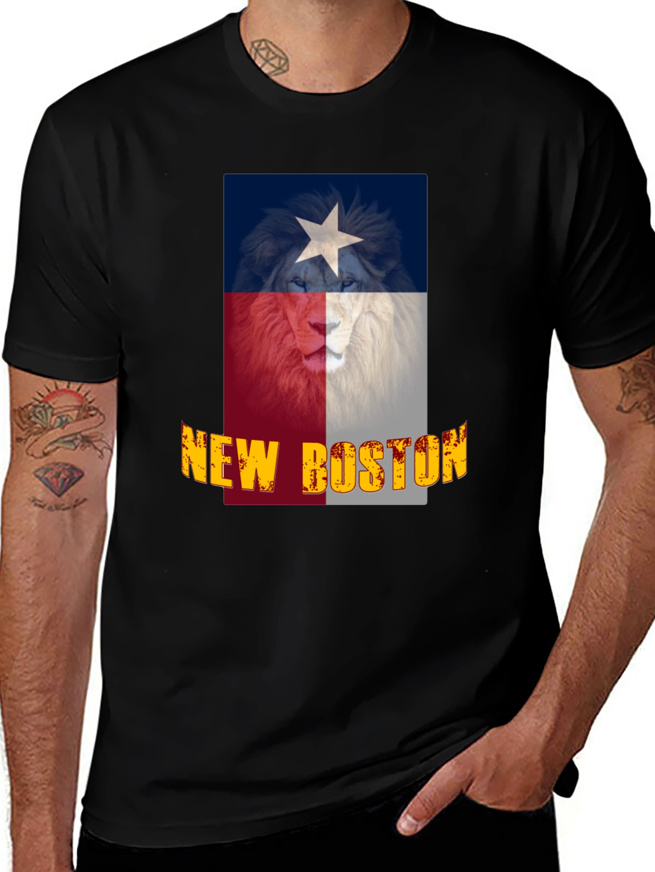 Camiseta Negra Texas New Boston León