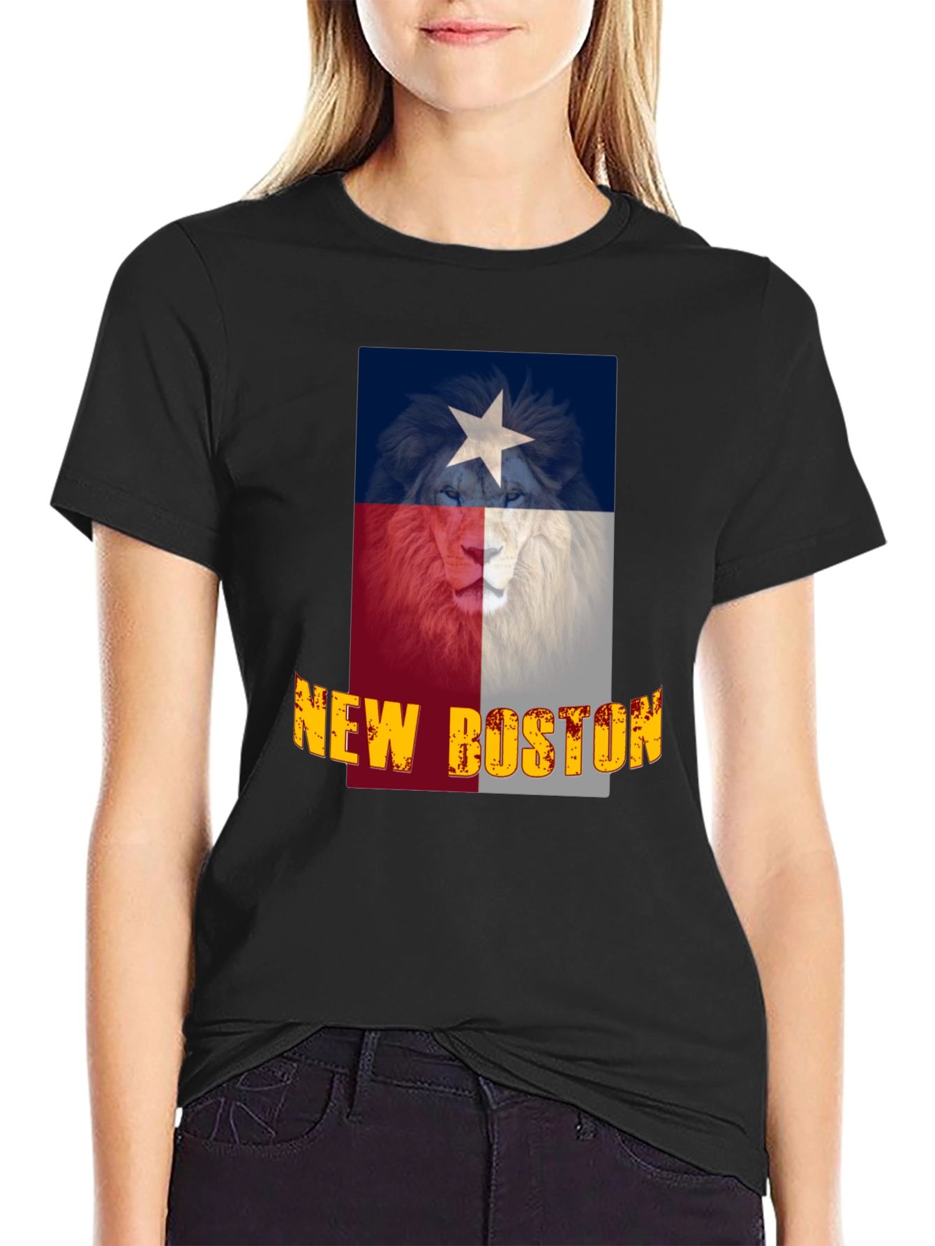 Camiseta Negra Texas New Boston León