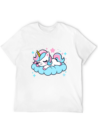 Camiseta Negra Unicornio Brillante