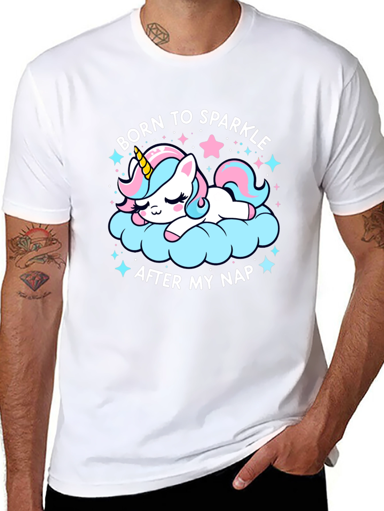 Camiseta Negra Unicornio Brillante