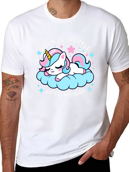 Camiseta Negra Unicornio Brillante