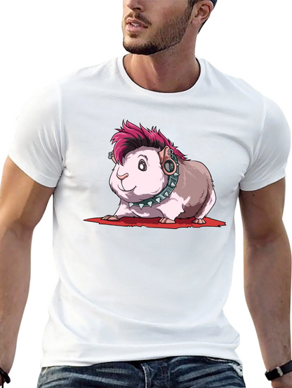 Camiseta Negra con Diseño de Cobaya Punk
