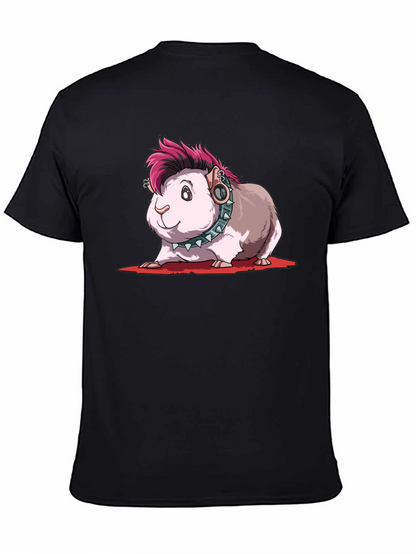 Camiseta Negra con Diseño de Cobaya Punk