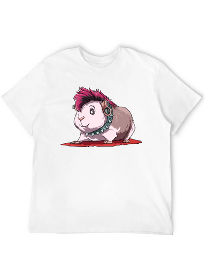 Camiseta Negra con Diseño de Cobaya Punk
