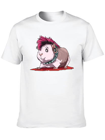 Camiseta Negra con Diseño de Cobaya Punk