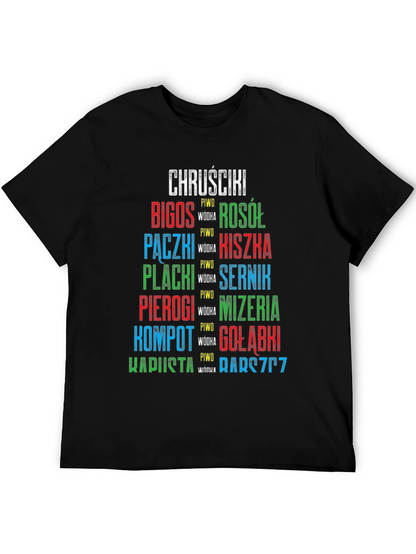 Camiseta Negra con Diseño de Comida Polaca