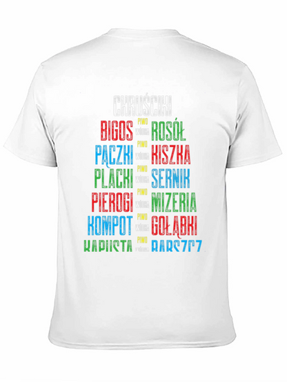 Camiseta Negra con Diseño de Comida Polaca