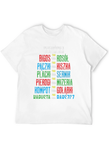 Camiseta Negra con Diseño de Comida Polaca