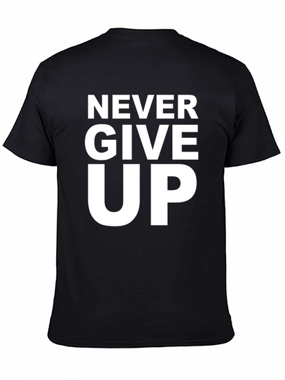 Camiseta Negra Motivacional - Never Give Up