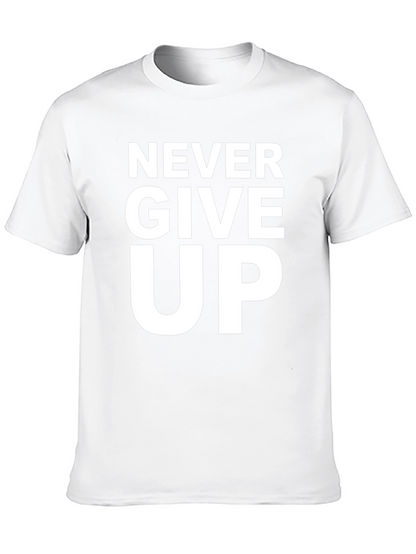 Camiseta Negra Motivacional - Never Give Up