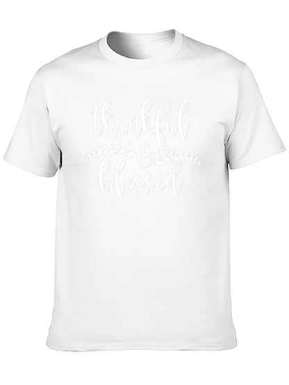Camiseta Negra Agradecido y Bendecido