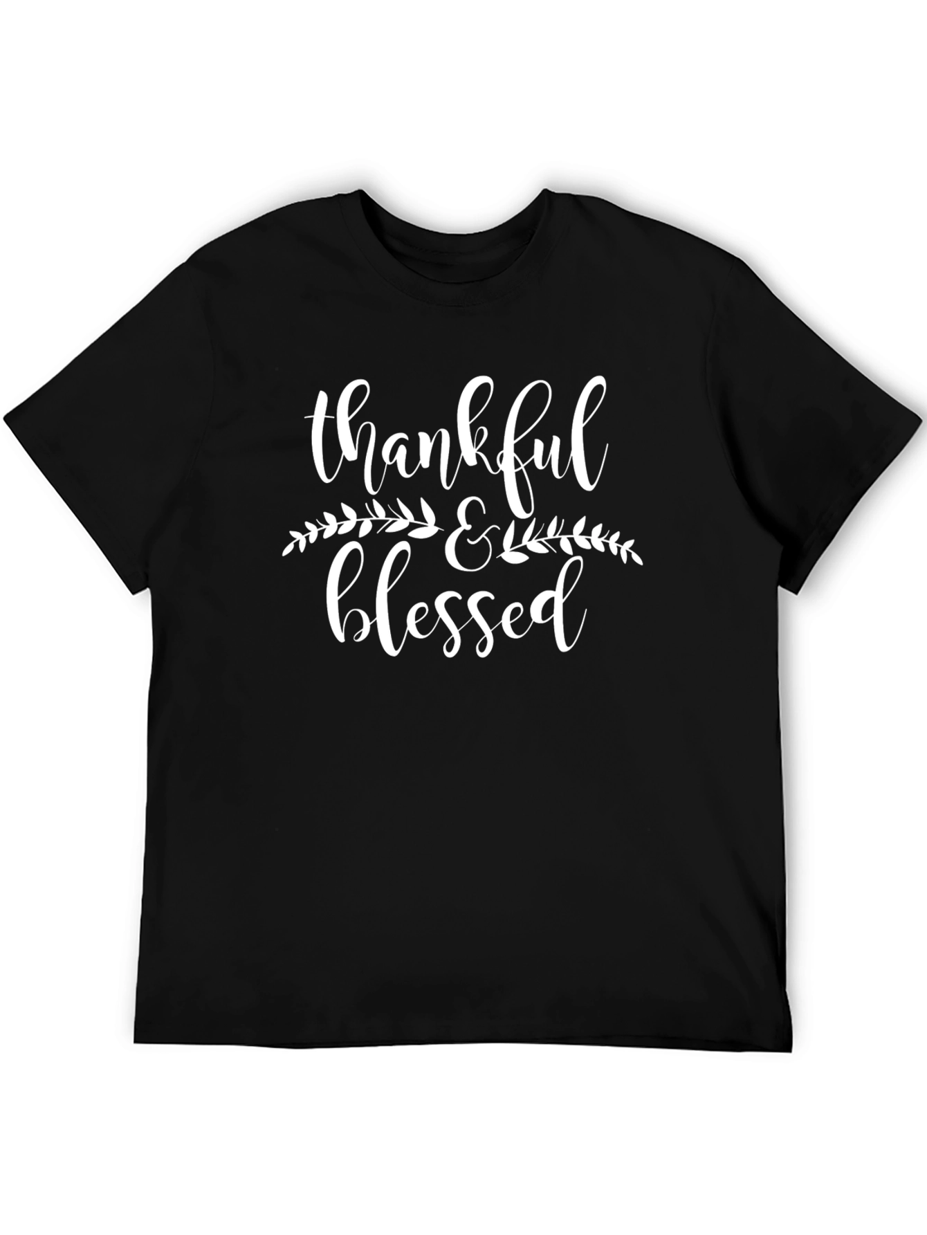 Camiseta Negra Agradecido y Bendecido