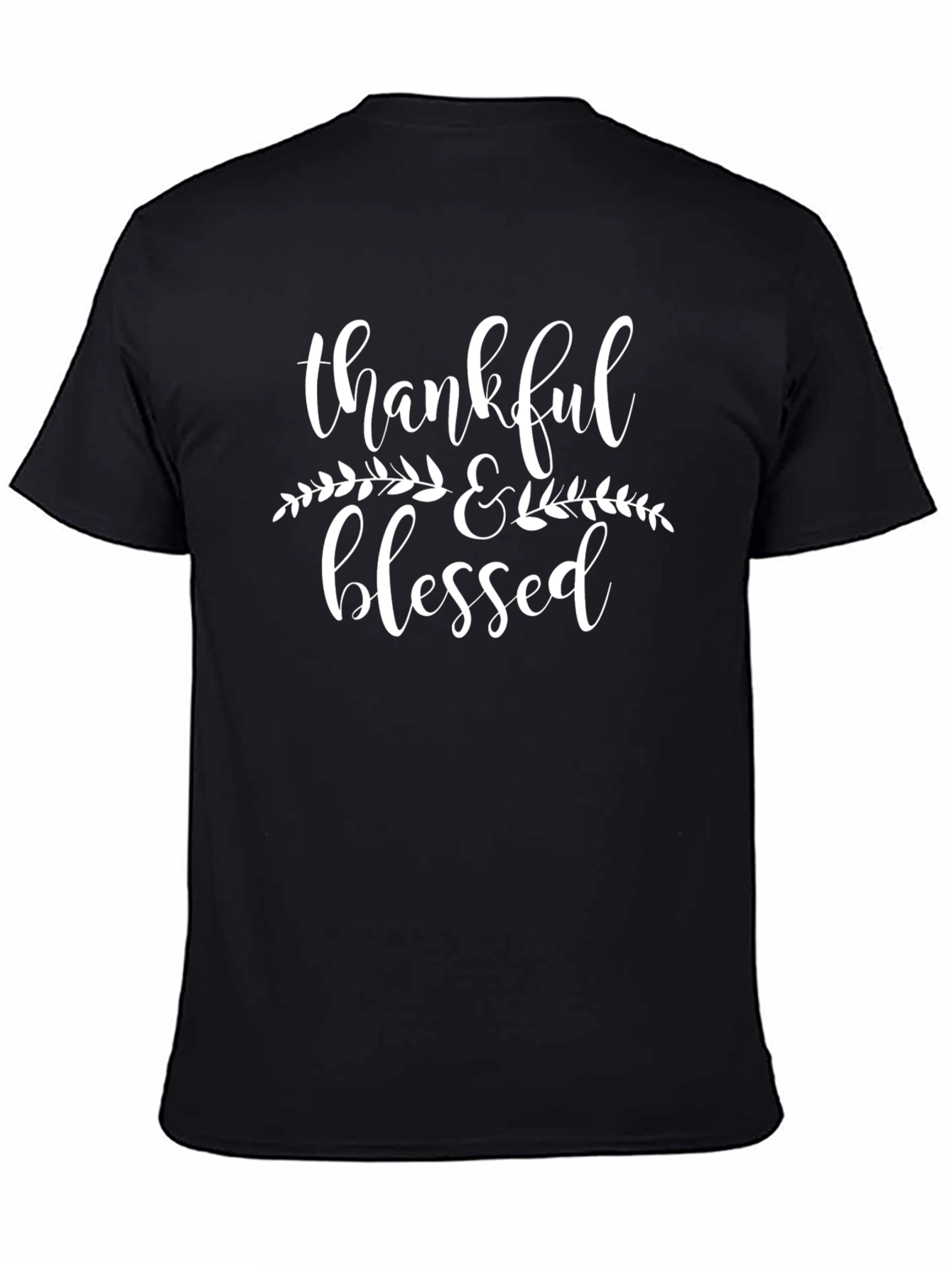 Camiseta Negra Agradecido y Bendecido