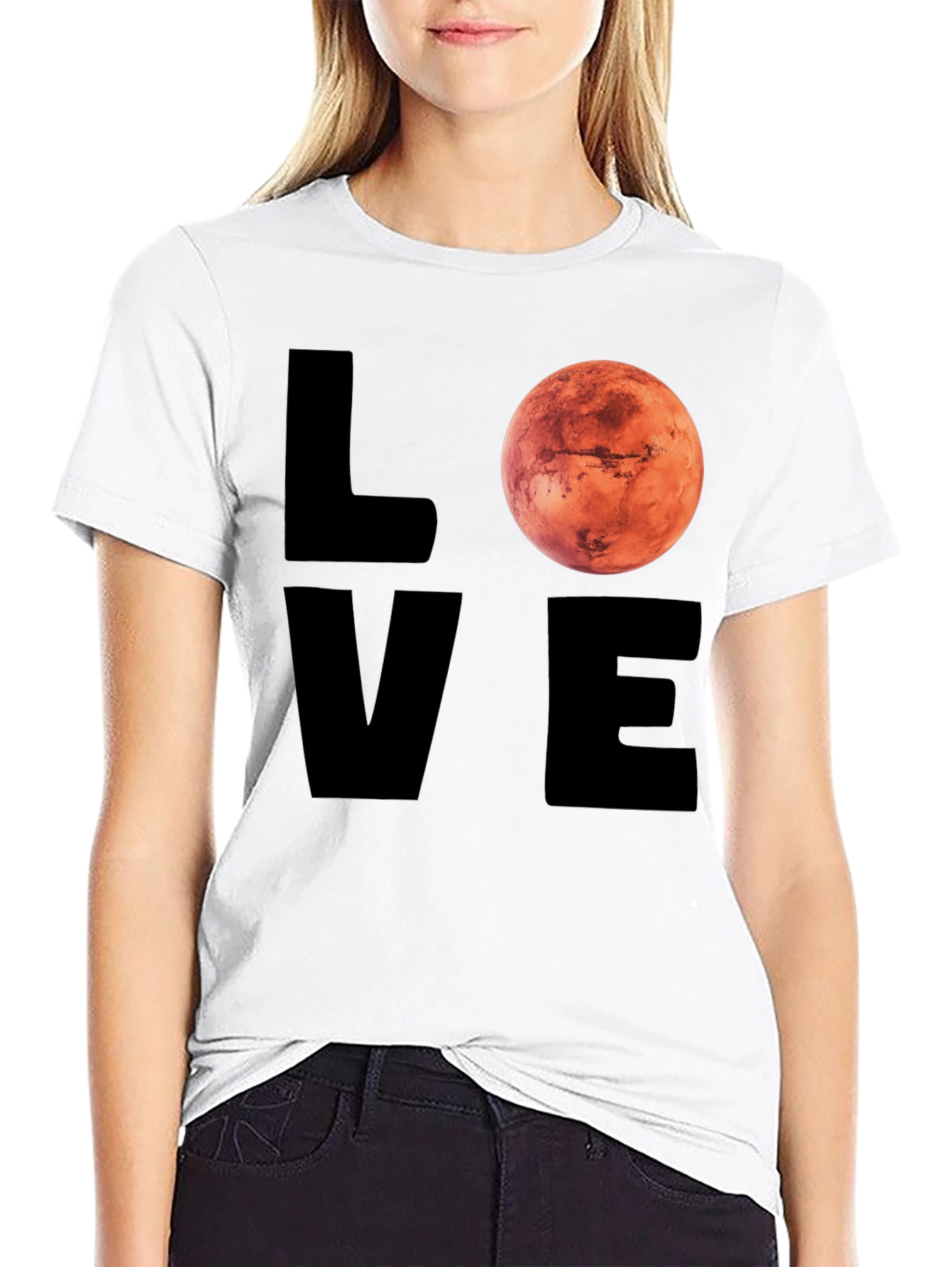 Camiseta Hombre Love Mars Diseño Espacial