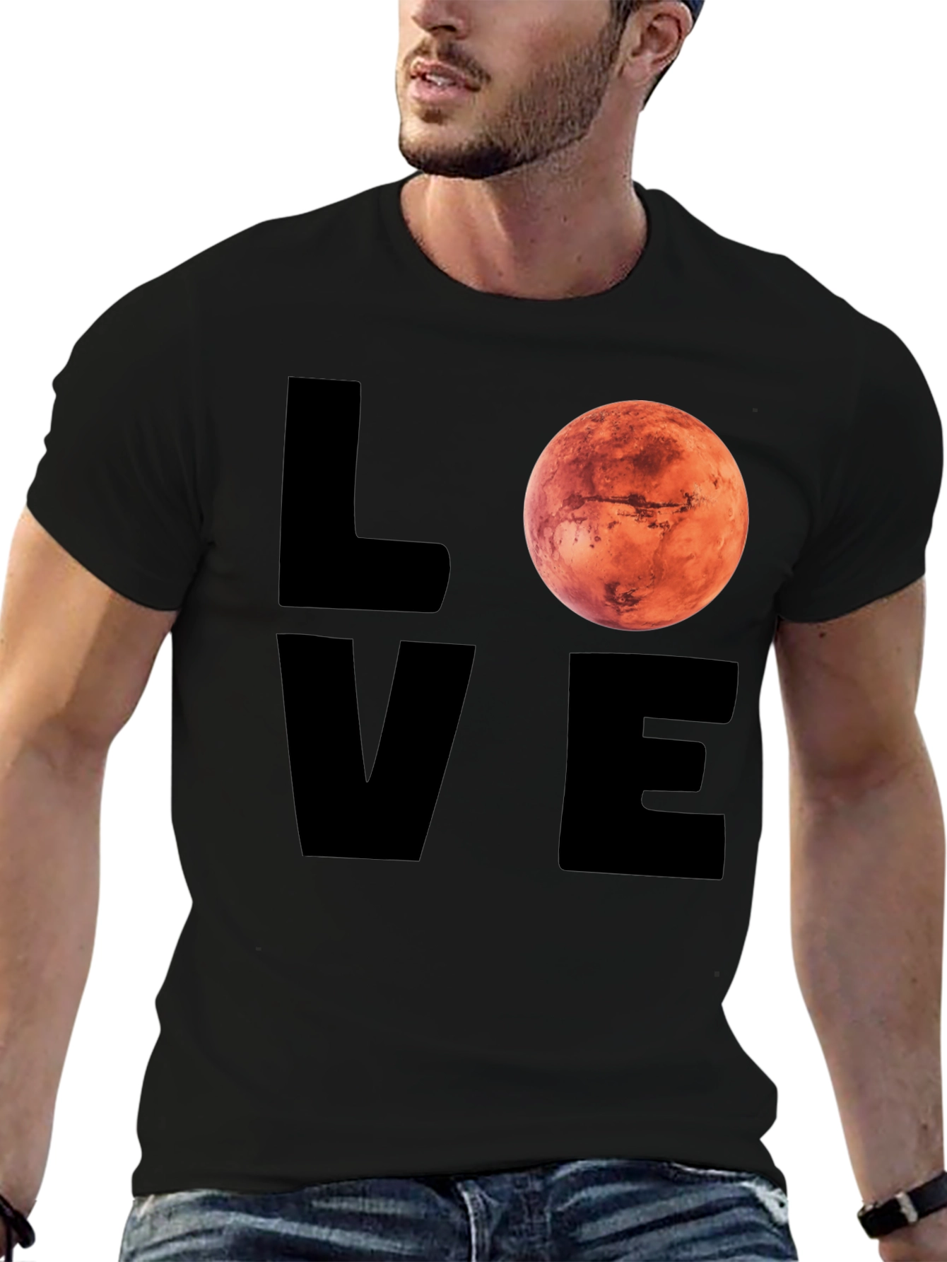 Camiseta Hombre Love Mars Diseño Espacial