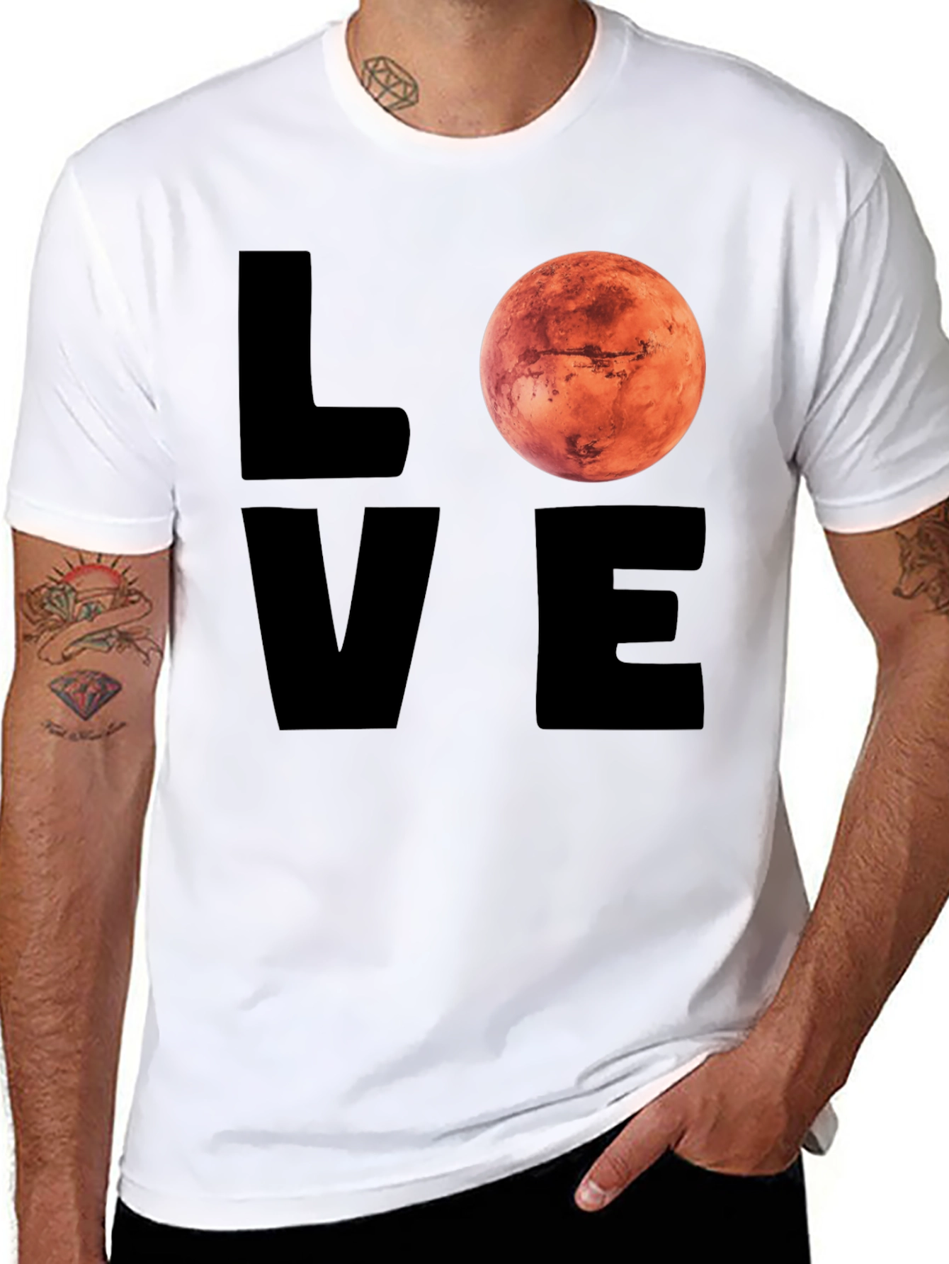 Camiseta Hombre Love Mars Diseño Espacial