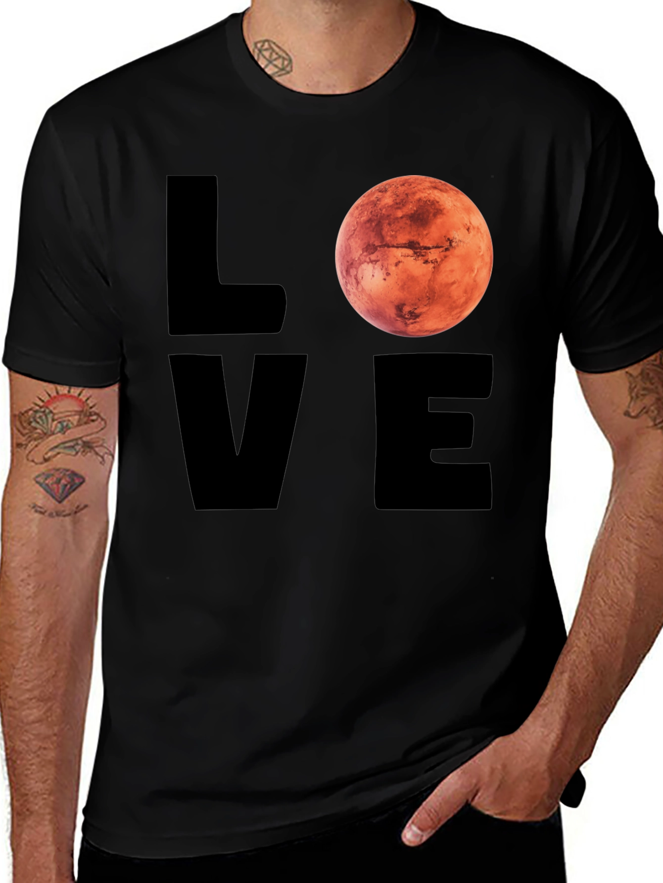 Camiseta Hombre Love Mars Diseño Espacial