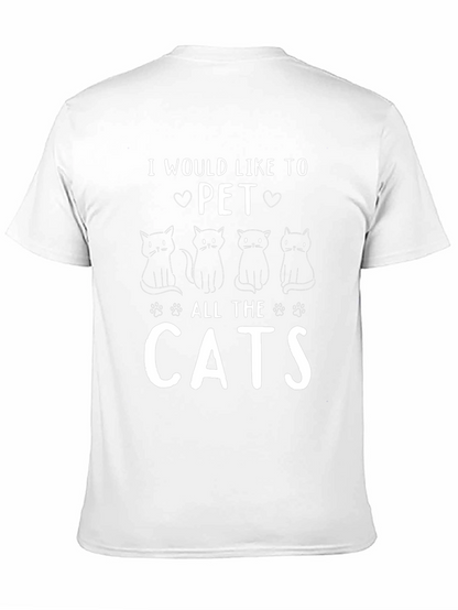 Camiseta Negra: Quiero Acariciar a Todos los Gatos
