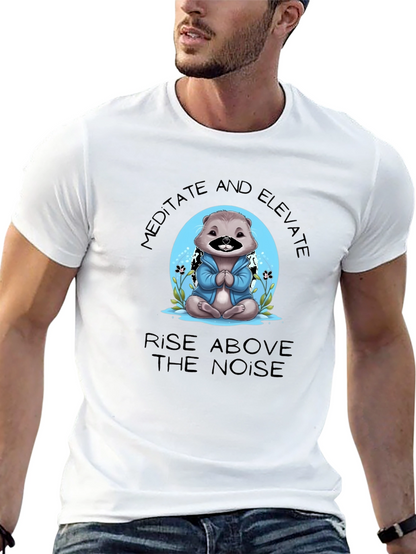 Camiseta Negra Meditación Oso Elevación Espiritual