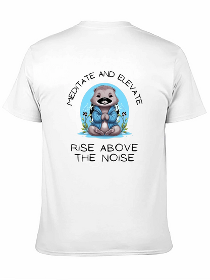 Camiseta Negra Meditación Oso Elevación Espiritual
