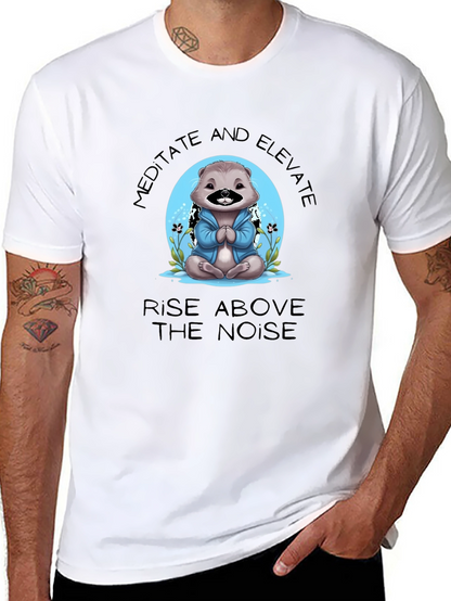 Camiseta Negra Meditación Oso Elevación Espiritual