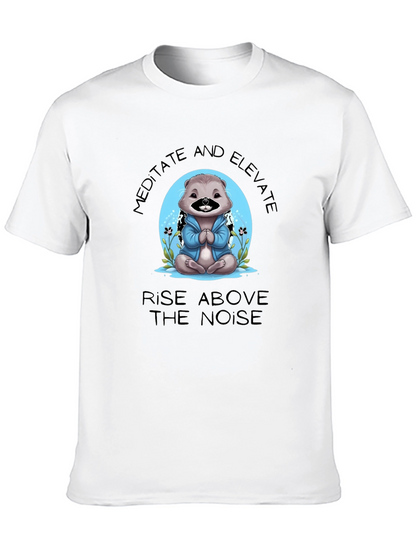 Camiseta Negra Meditación Oso Elevación Espiritual
