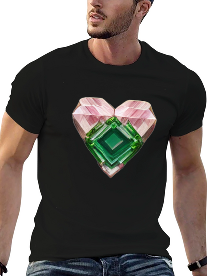 Camiseta Negra con Corazón de Cristal