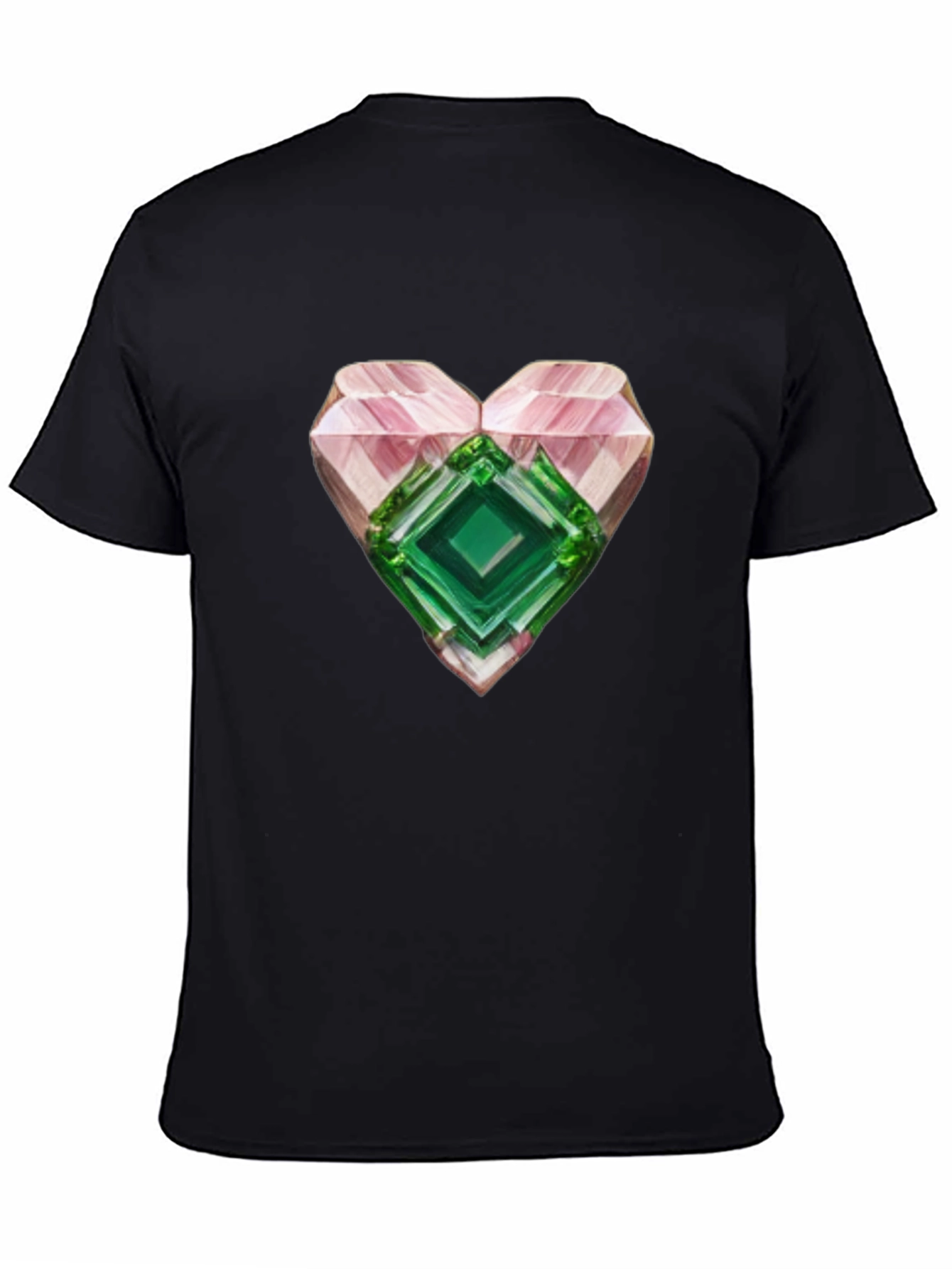 Camiseta Negra con Corazón de Cristal