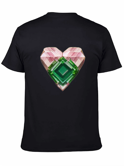 Camiseta Negra con Corazón de Cristal