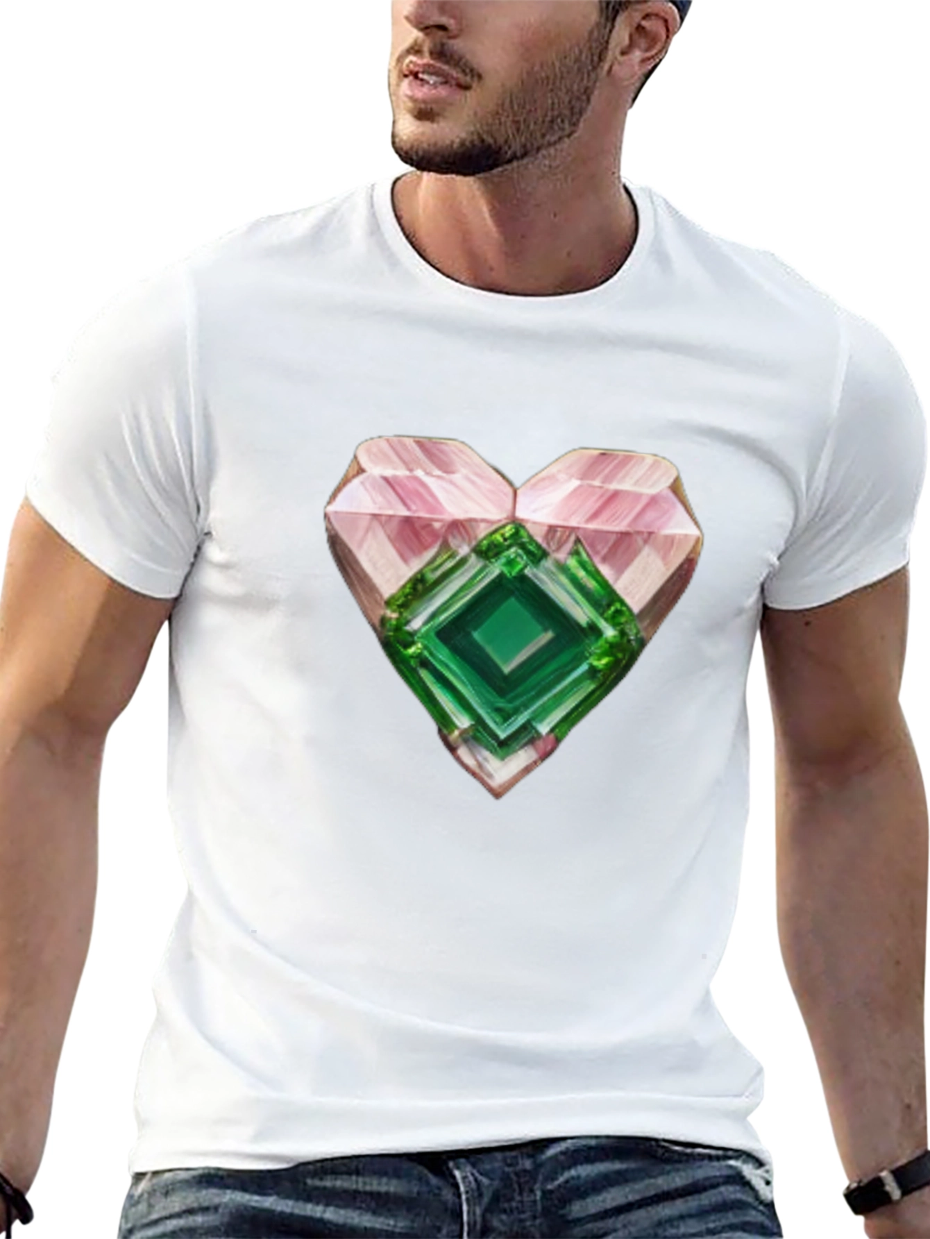 Camiseta Negra con Corazón de Cristal