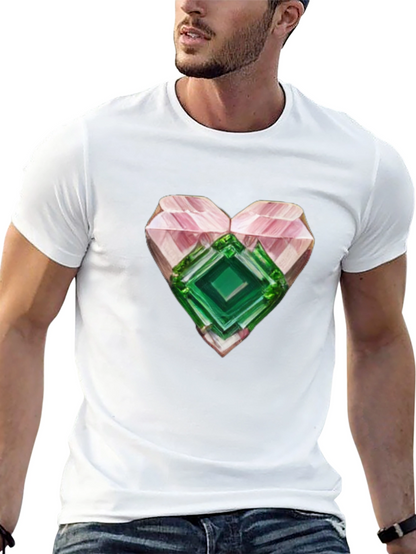 Camiseta Negra con Corazón de Cristal