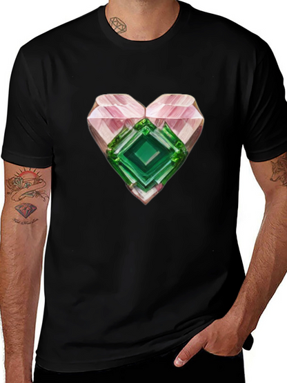Camiseta Negra con Corazón de Cristal
