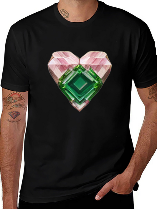 Camiseta Negra con Corazón de Cristal