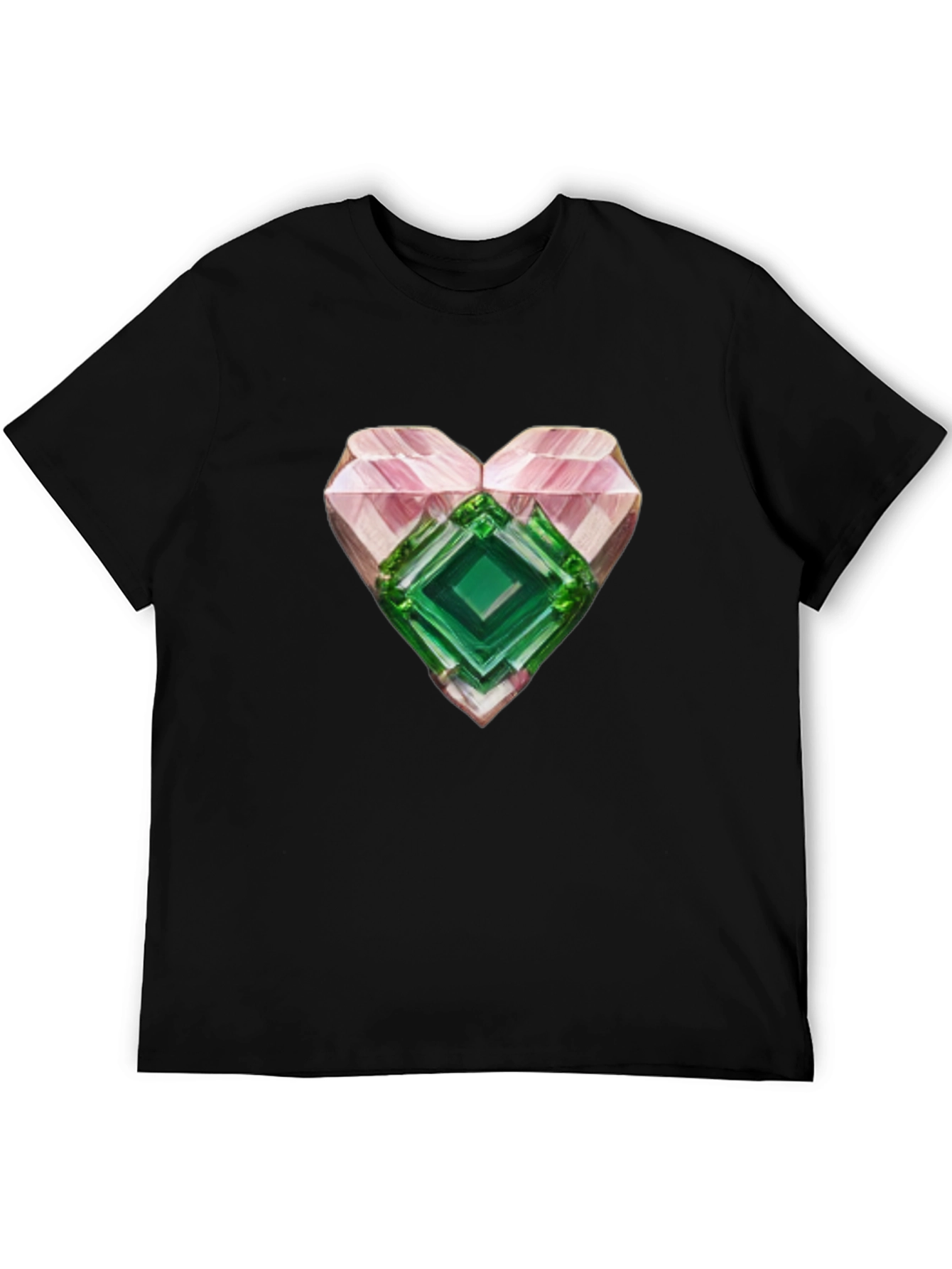 Camiseta Negra con Corazón de Cristal