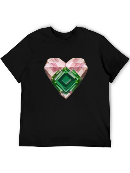 Camiseta Negra con Corazón de Cristal