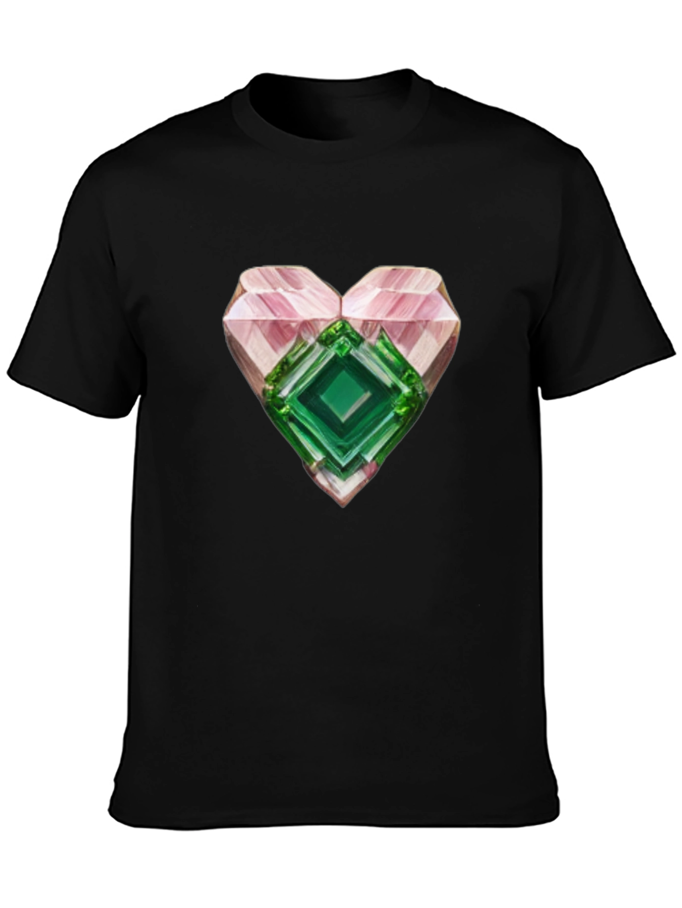 Camiseta Negra con Corazón de Cristal