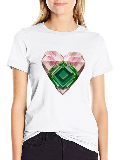 Camiseta Negra con Corazón de Cristal
