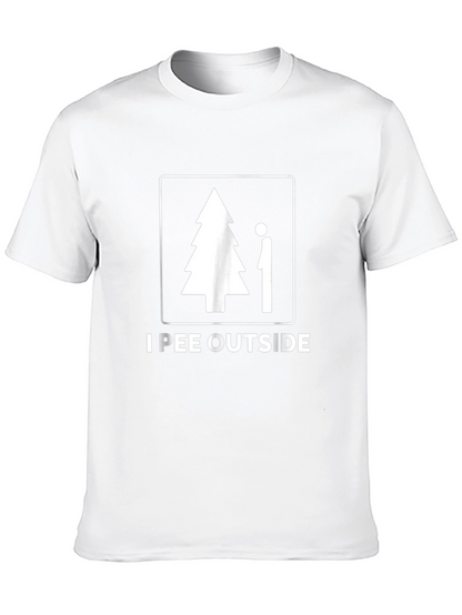 Camiseta Negra I Pee Outside Divertida para Hombre