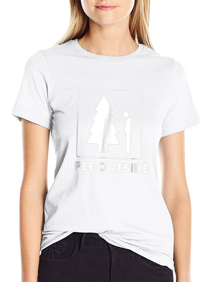 Camiseta Negra I Pee Outside Divertida para Hombre